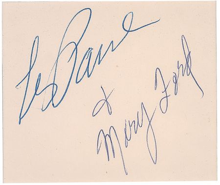 Lot #847 Les Paul and Mary Ford Signatures - Image 1