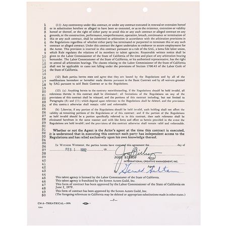 Lot #980 Joey Bishop Signed Document - Image 2
