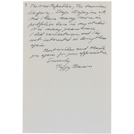 Lot #477 Peggy Bacon Handwritten Letter Signed - Image 3