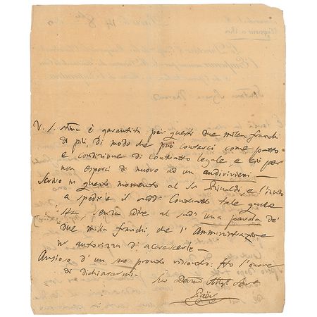 Lot #654 Ferdinando Paer Handwritten Letter Signed - Image 2
