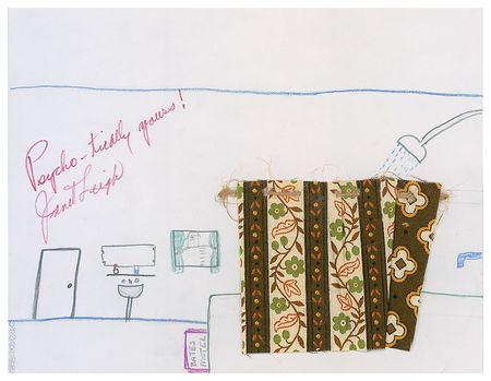 Lot #1058 Janet Leigh: Hand-drawn, one-of-a-kind interpretation of the famed Pyscho shower scene - Image 1