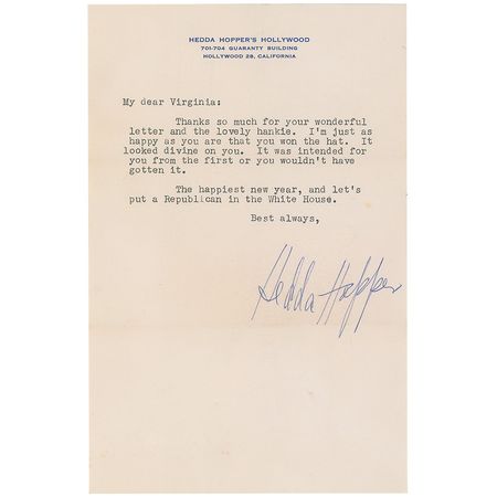Lot #1031 Hedda Hopper - Image 1