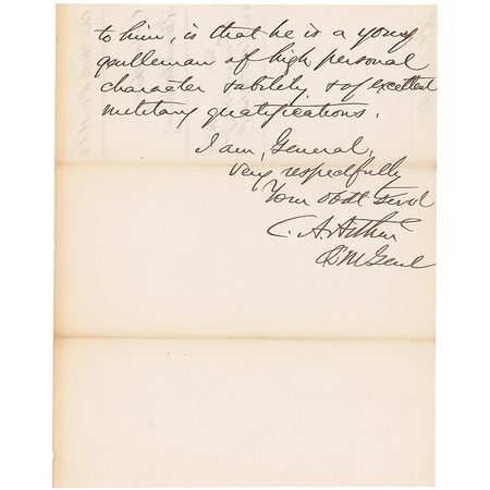 Lot #6 Chester A. Arthur: Arthur recommends a commander while serving as Quartermaster General of New York during the Civil War - Image 2