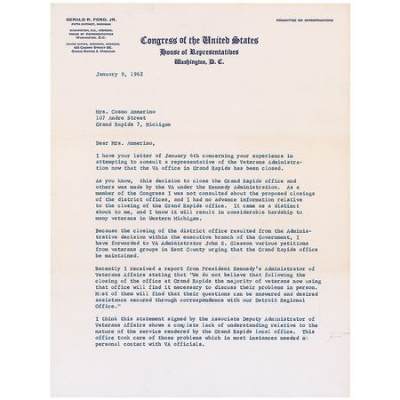Lot #36 Gerald Ford Typed Letter Signed - Image 1