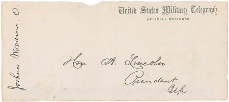 Lot #65 Abraham Lincoln Notated Telegraph Panel - Image 1
