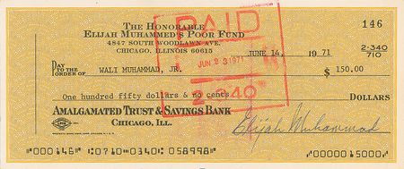Lot #261 Elijah Muhammad Checks - Image 1