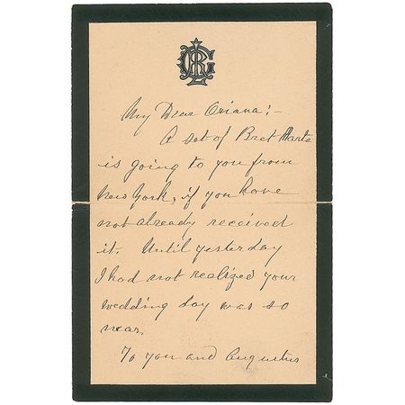 Lot #42 Lucretia Garfield: “I had not realized your wedding day was so near” - Image 1