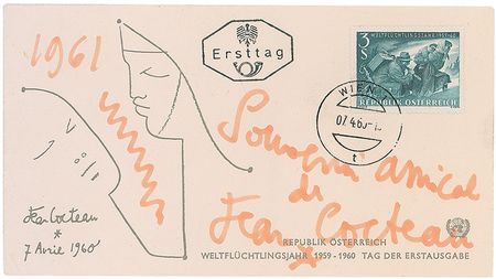 Lot #495 Jean Cocteau Commemorative Cover - Image 1