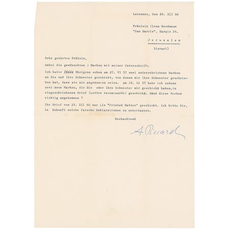Lot #279 Auguste Piccard Letters - Image 2