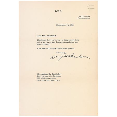 Lot #26 Dwight D. Eisenhower Letters