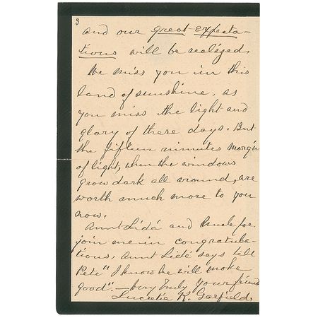 Lot #43 Lucretia Garfield: “I thank you…for your appreciation of the message from General Garfield…if it is in any way an inspiration to you I am very glad” - Image 2