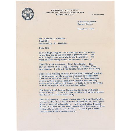Lot #149 Richard E. Byrd Typed Letter Signed - Image 1