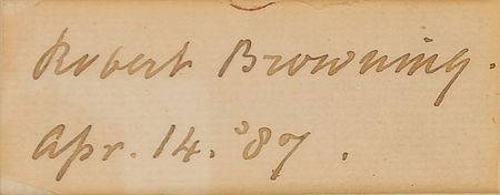 Lot #481 Robert Browning Signature - Image 1