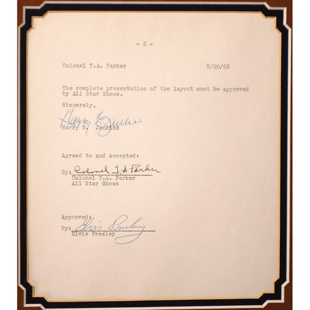 Lot #716 Elvis Presley: Contract for the 1968 Comeback Special, one of the most significant events in Elvis’ momentous career - Image 1