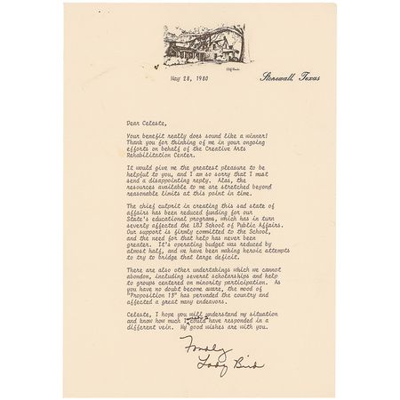 Lot #55 Lady Bird Johnson Letters - Image 1