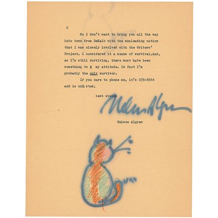 Lot #474 Nelson Algren Typed Letter Signed - Image 2