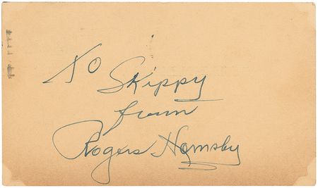 Lot #1451 Rogers Hornsby Signature - Image 1