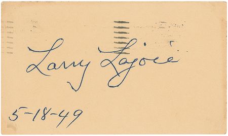 Lot #1453 Larry Lajoie Signature - Image 1