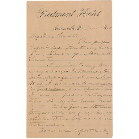Lot #347 James Longstreet Handwritten Letter Signed - Image 1