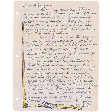 Lot #609 George Baker Letter and Sketch - Image 1