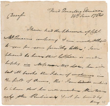 Lot #382 Anthony Wayne: Wayne writes regarding the marriage of another Revolutionary War hero, Henry ‘Light-Horse Harry’ Lee - Image 1