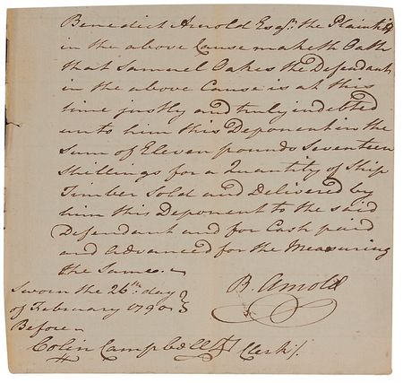 Lot #133 Benedict Arnold: Even among Canadian loyalists, Arnold is branded a traitor for his petty lawsuits - Image 2
