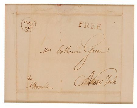Lot #218 Alexander Hamilton Free Frank - Image 1
