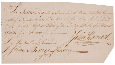 Lot #222 John Hancock: Exceptional example of the Massachusetts patriot - Image 1