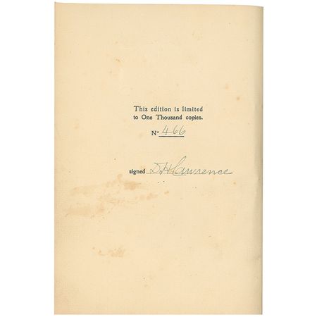 Lot #536 D. H. Lawrence: Scarce privately published, limited edition of his highly controversial Lady Chatterley?s Lover - Image 1