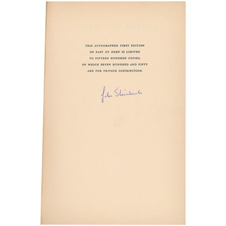 Lot #583 John Steinbeck: Superb first edition of East of Eden - Image 1