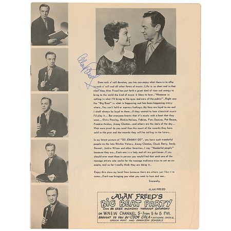 Lot #693 Alan Freed?s Easter Jubilee: Vintage Easter Jubilee program signed by 20 including Jackie Wilson, Bobby Darin, and Alan Freed - Image 2