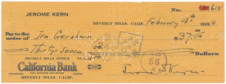 Lot #703 Jerome Kern: Jerome Kern does business with a Gershwin - Image 1