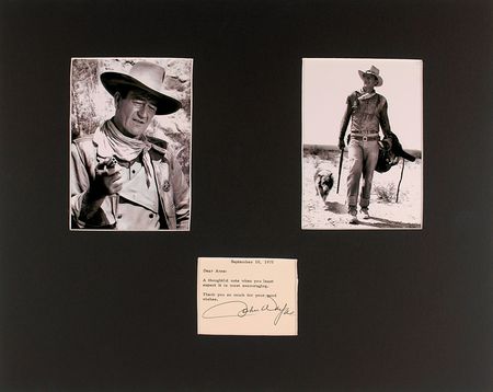 Lot #1121 John Wayne Typed Notes Signed - Image 2