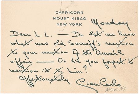 Lot #651 Gian Carlo Menotti Handwritten Letter Signed - Image 1