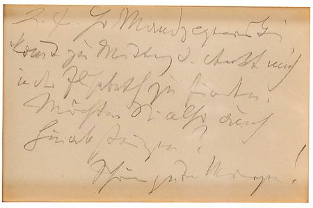 Lot #635 Johannes Brahms Signed Note - Image 1