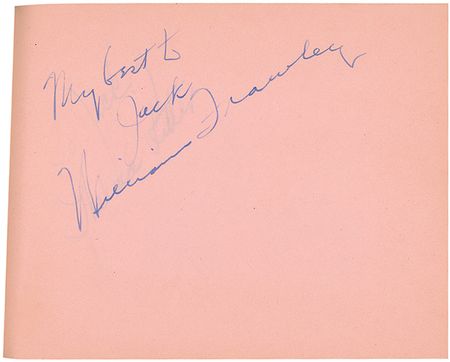 Lot #966 Actors and Actresses: Large vintage Hollywood collection of over 1300 signatures including Brando, Hepburn, Wayne, and an early Garland - Image 17