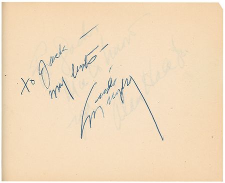 Lot #966 Actors and Actresses: Large vintage Hollywood collection of over 1300 signatures including Brando, Hepburn, Wayne, and an early Garland - Image 33
