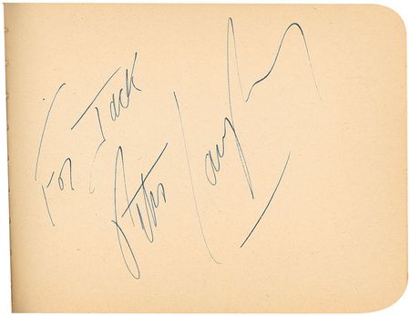 Lot #966 Actors and Actresses: Large vintage Hollywood collection of over 1300 signatures including Brando, Hepburn, Wayne, and an early Garland - Image 38