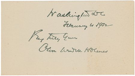 Lot #294 Supreme Court: Oliver Wendell Holmes, Jr Signature - Image 1