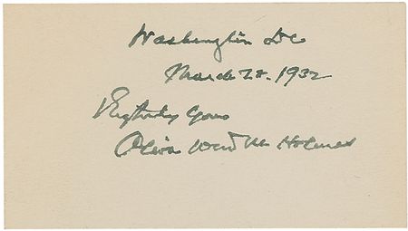 Lot #294 Supreme Court: Oliver Wendell Holmes, Jr Signature - Image 2