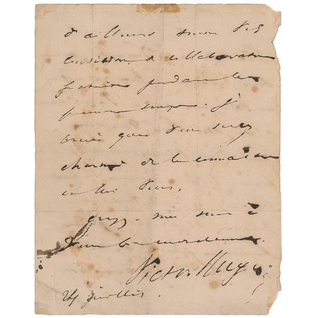Lot #526 Victor Hugo: Hugo praises ?a young man full of talent and ideas who will prove a worthy collaborator? - Image 2