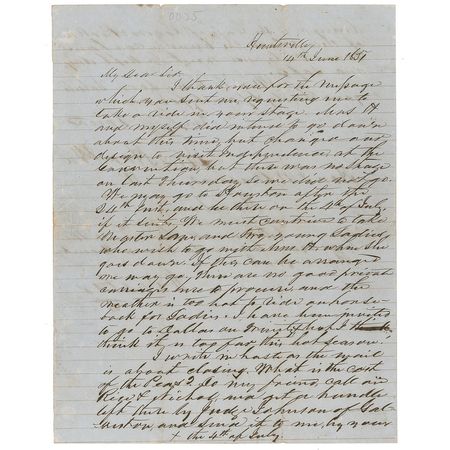 Lot #229 Sam Houston: Houston writes of Dallas, Galveston, and the city that bears his name - Image 1