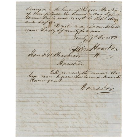 Lot #229 Sam Houston: Houston writes of Dallas, Galveston, and the city that bears his name - Image 2