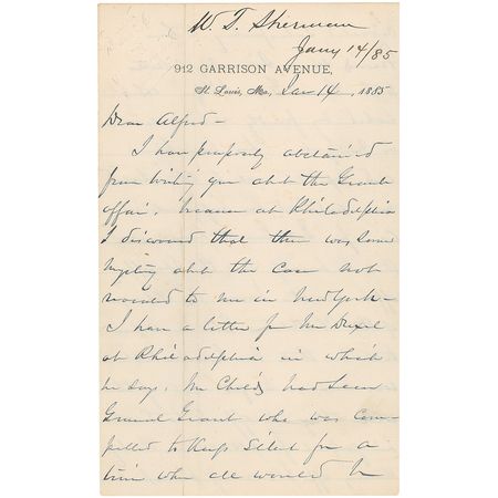 Lot #375 William T. Sherman: Impoverished and scandalized, Grant still has his great general’s support - Image 1