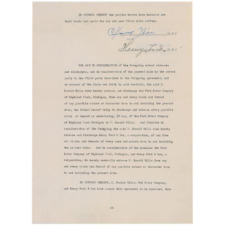 Lot #198 Henry and Edsel Ford: One of the greatest engineers in the auto industry receives a $1.5 million severance from Henry Ford - Image 3