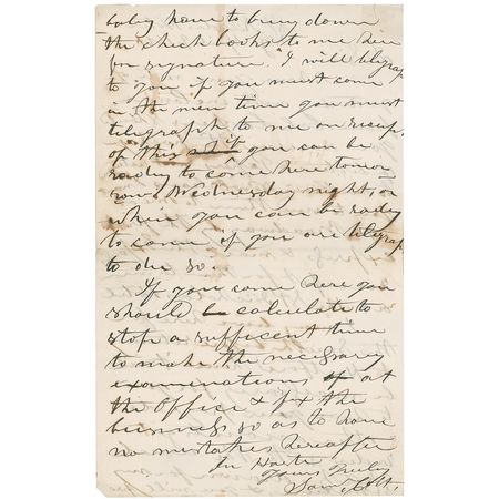 Lot #163 Samuel Colt: April 9, 1861, three days before the outbreak of war, Colt dashes off a twice-signed letter: ?I may leave here for the South? - Image 2