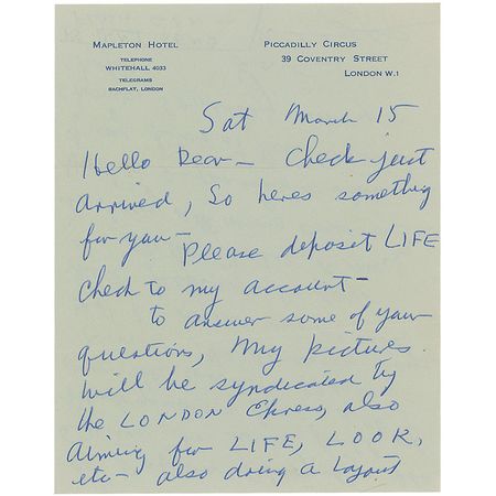 Lot #690 Weegee Handwritten Letter Signed - Image 1