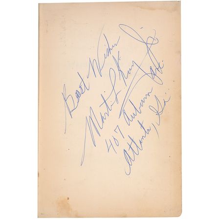 Lot #316 Martin Luther King, Jr: King signs his historic memoir of the Montgomery Bus Boycott - Image 1