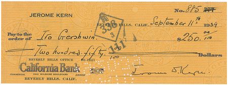 Lot #800 Jerome Kern: Kern pays Gershwin - Image 2
