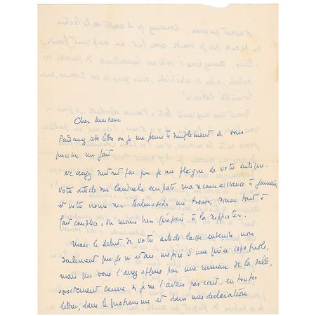 Lot #570 Maurice Clavel Handwritten Letter Signed - Image 1
